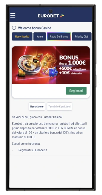 Eurobet Bonus di benvenuto 