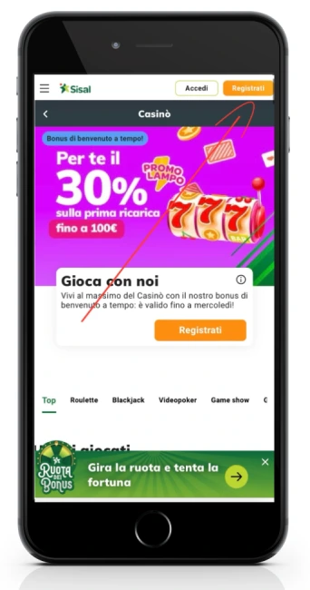 Sisal pulsante per la registrazione